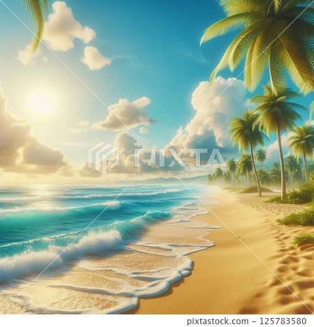 Beach Sand Marine Blue 125783580