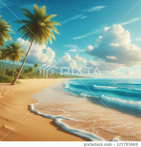 Beach Sand Marine Blue 125783669