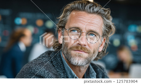 Smiling Professional. A smiling man in business attire, creating a professional and warm atmosphere. 125783904