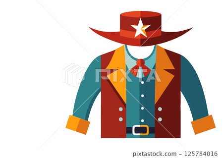 Creative carnival cowboy costume with hat 125784016