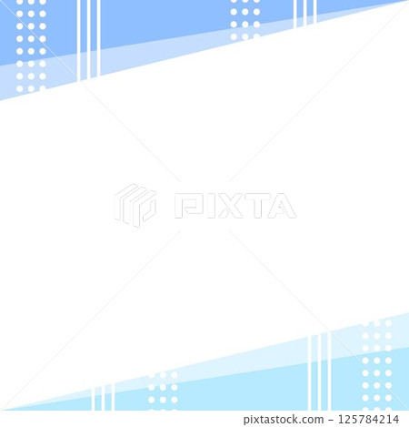 Square background with polka dot and striped frame, blue and light blue Square background with polka dot and striped frame, blue and light blue 125784214