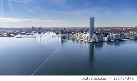 Aarhus oe with Lighthouse the marina and sailsport area Aarhus oe with Lighthouse the marina and sailsport area 125784376