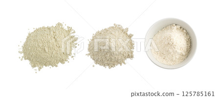 Handful Of White Flour Top View Handful Of White Flour Top View 125785161