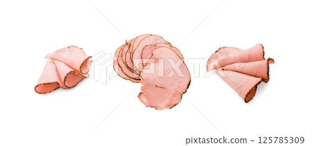Sliced meat isolated Sliced meat isolated 125785309