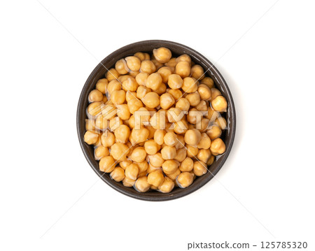 Soaked chickpeas, chick pea in water, swollen wet Cicer arietinum fruits, garbanzo beans cooking Soaked chickpeas, chick pea in water, swollen wet Cicer arietinum fruits, garbanzo beans cooking 125785320