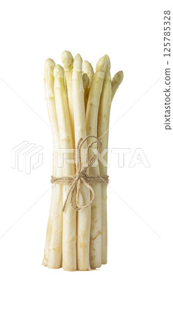 White Asparagus Isolated, Raw Garden Vegetables Bunch, Edible Sprouts of Asparagus Officinalis 125785328