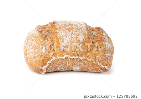Brown rye bun, square gluten free bread, whole grain healthy breakfast bread Brown rye bun, square gluten free bread, whole grain healthy breakfast bread 125785692
