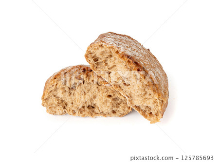 Brown rye bun, square gluten free bread, whole grain healthy breakfast bread Brown rye bun, square gluten free bread, whole grain healthy breakfast bread 125785693