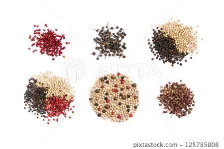 Pepper Seeds or Peppercorns Collection Pepper Seeds or Peppercorns Collection 125785808