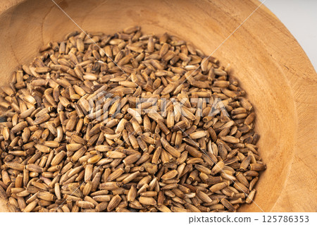 Milk thistle seeds, silybum marianum grains, dry blessed milkthistle fruits, variegated thistle kernels Milk thistle seeds, silybum marianum grains, dry blessed milkthistle fruits, variegated thistle kernels 125786353