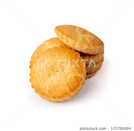 Netherlands traditional cookies isolated, Holland almond filled cake, Dutch marzipan pastry 125786884