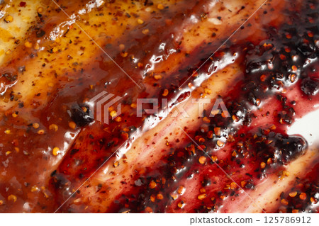 Color jam with chili, chilli pepper marmalade smear mix, spicy fruit jelly fruity confiture smudge Color jam with chili, chilli pepper marmalade smear mix, spicy fruit jelly fruity confiture smudge 125786912