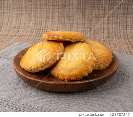 Netherlands traditional cookies, Holland almond filled cake, Dutch marzipan pastry, Gevulde koek 125787245