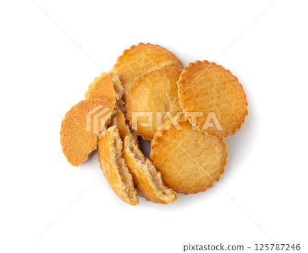 Netherlands traditional cookies isolated, Holland almond filled cake, Dutch marzipan pastry 125787246