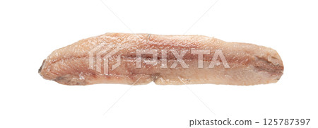 Dutch herring isolated, salted fish meat fillet, traditional maatjes, raw atlantic herring, matias 125787397