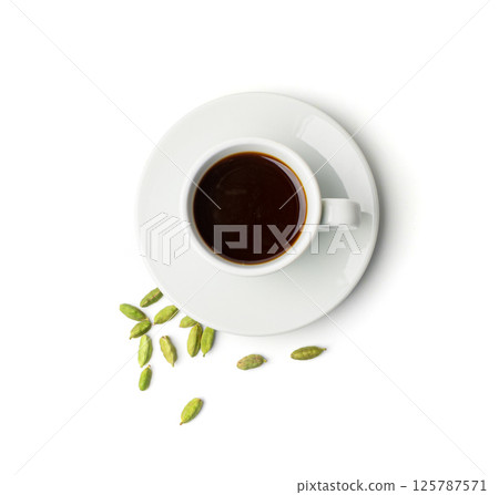 Cardamom Coffee, Cardamon Drink, Black Coffee with Kardamon, Cardamum Spice Beverage, Natural Tonic 125787571