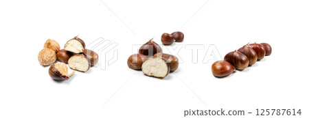 Edible Sweet Chestnuts, Healthy Autumn and Christmas Food 125787614