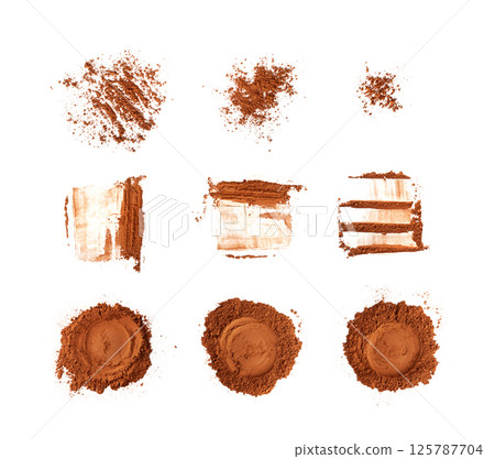 Cocoa Powder Isolated, Cacao Dust Pile, Dry Ground Cocoa Beans, Cocao Powder Pile for Chocolate 125787704
