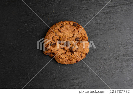 Chocolate chips pile cookies , American biscuits, cocoa confectionery cake, sweet morsels bakery 125787782