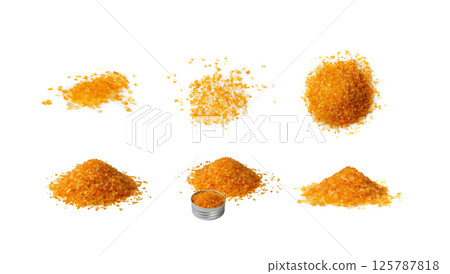 Aromatic Colorful Spa Bath Salts on White Background 125787818