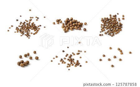 Pile of Allspice, Jamaica Pepper or Myrtle Pepper Isolated Pile of Allspice, Jamaica Pepper or Myrtle Pepper Isolated 125787858