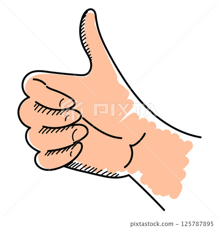 Doodle thumb up vector isolated Doodle thumb up vector isolated 125787895