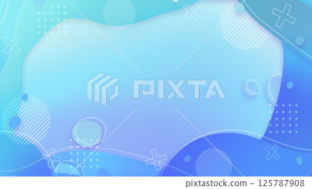 Pop frame with liquid-like shapes and gradients - Blue 125787908