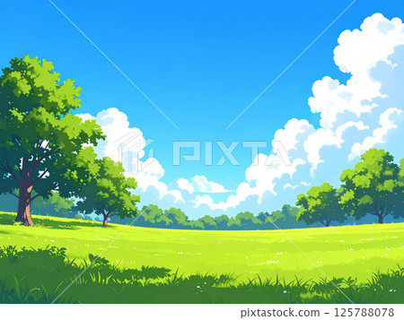 大草原和藍天的風景 125788078