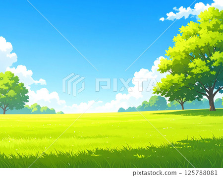 大草原和藍天的風景 125788081