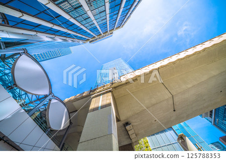 Tokyo cityscape in Japan, overlooking Shibuya Scramble Square and the Shuto Expressway 125788353