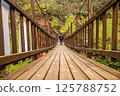 Suspension bridge built over a stream in the Black Sea 125788752