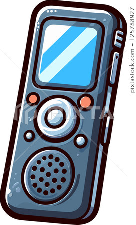 Simple black voice recorder illustration 125788927
