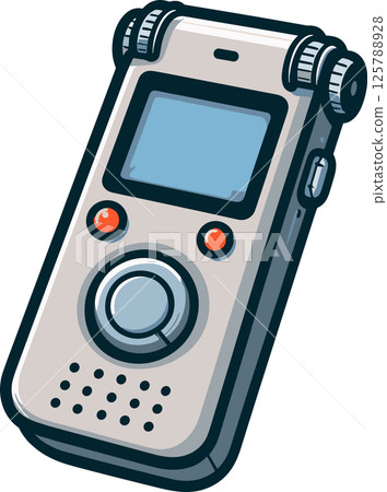 Simple white voice recorder illustration 125788928