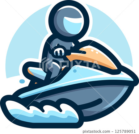 Simple jet ski icon 125789051