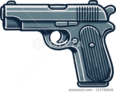 簡單的手槍插圖 125789626