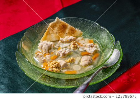 Traditional Christmas food in Czech Republic - fish soup Traditional Christmas food in Czech Republic - fish soup 125789673