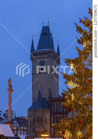 Old Town Square at Christmas time, Prague, Czech Republic Old Town Square at Christmas time, Prague, Czech Republic 125789675