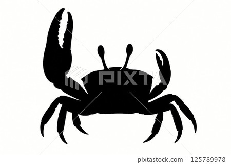The silhouette of a large pair of scissors: the charm of the fiddler crab 125789978