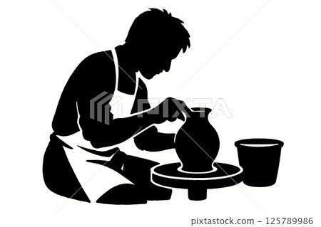 The world of pottery made on the potter's wheel 125789986