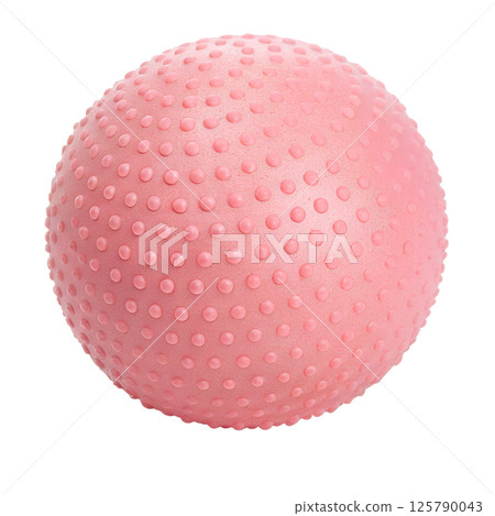Pink exercise ball for exercises and muscle recovery isolated on the transparent background 125790043