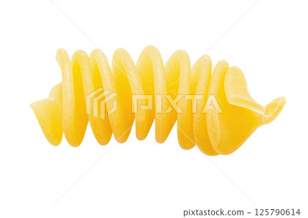 Pasta close-up. Fusilli spirale , isolated on white background. Full depth of field. Pasta close-up. Fusilli spirale , isolated on white background. Full depth of field. 125790614