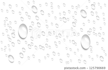 Realistic vector water drops isolated 125790669