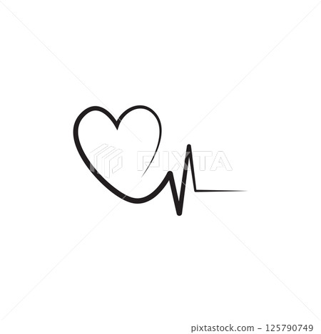 pulse icon vector. heartbeat illustration sign. heart rhythm symbol. cardiology logo 125790749