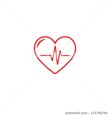 pulse icon vector. heartbeat illustration sign. heart rhythm symbol. cardiology logo 125790766