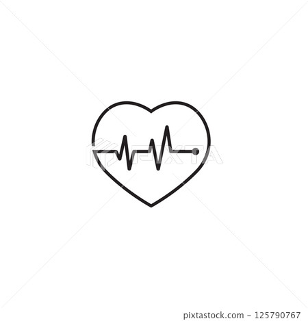 pulse icon vector. heartbeat illustration sign. heart rhythm symbol. cardiology logo 125790767