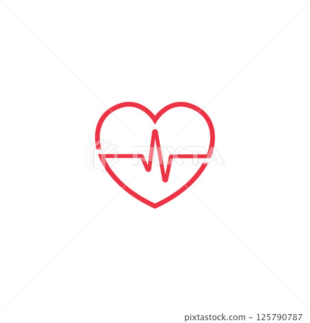 pulse icon vector. heartbeat illustration sign. heart rhythm symbol. cardiology logo 125790787