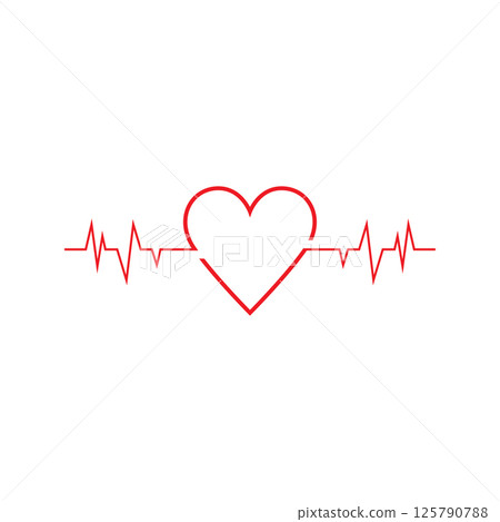 pulse icon vector. heartbeat illustration sign. heart rhythm symbol. cardiology logo 125790788