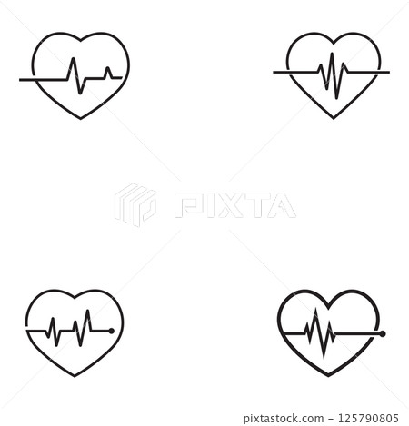 pulse icon vector. heartbeat illustration sign. heart rhythm symbol. cardiology logo 125790805