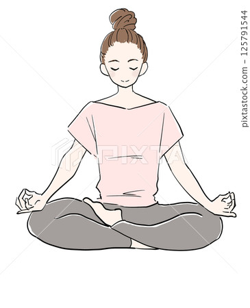 女性冥想瑜珈自我照顧健身 125791544