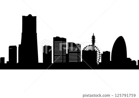 Yokohama cityscape silhouette Yokohama cityscape silhouette 125791759
